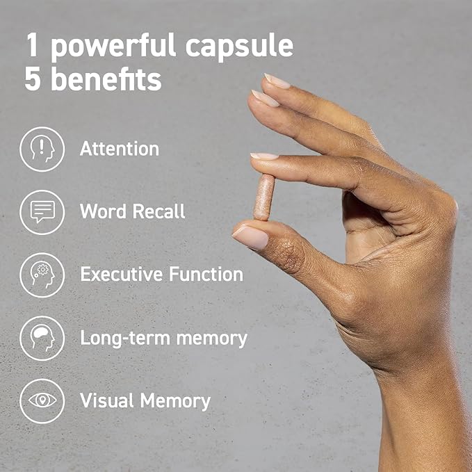 CocoaVia Memory & Focus Brain Supplement, 30 Day, Cocoa Flavanol Blend, Lutein, Added Caffeine for Boost. Improve Cognitive Function, Attention, Vegan & Plant Based, 30 Capsules