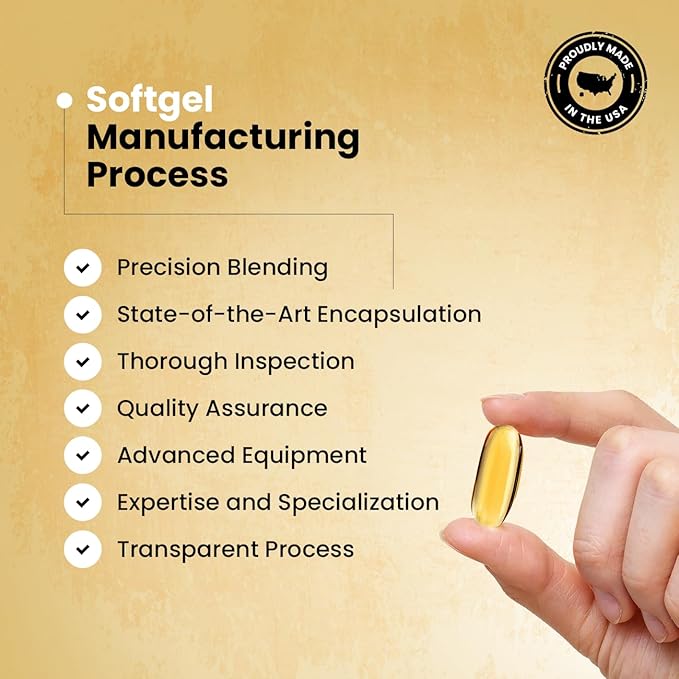 Omega 3 Fish Oil - 1200 MG Fish Oil, 720 MG Omega 3, Lemon Flavor, 60 Softgels, Natural EPA-DHA Softgels for Strength & Health, High Potency, Support for Women & Men