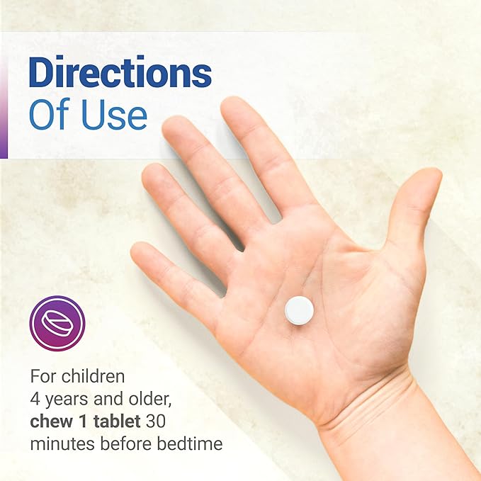 LUNA Kids | #1 Sleep Aid Tablets for Children 4+ and Sensitive Adults | Naturally Sourced Ingredients | 60 x Chewable Pills | Gentle, Herbal Supplement with Chamomile, Melatonin, Valerian & Lemon Balm