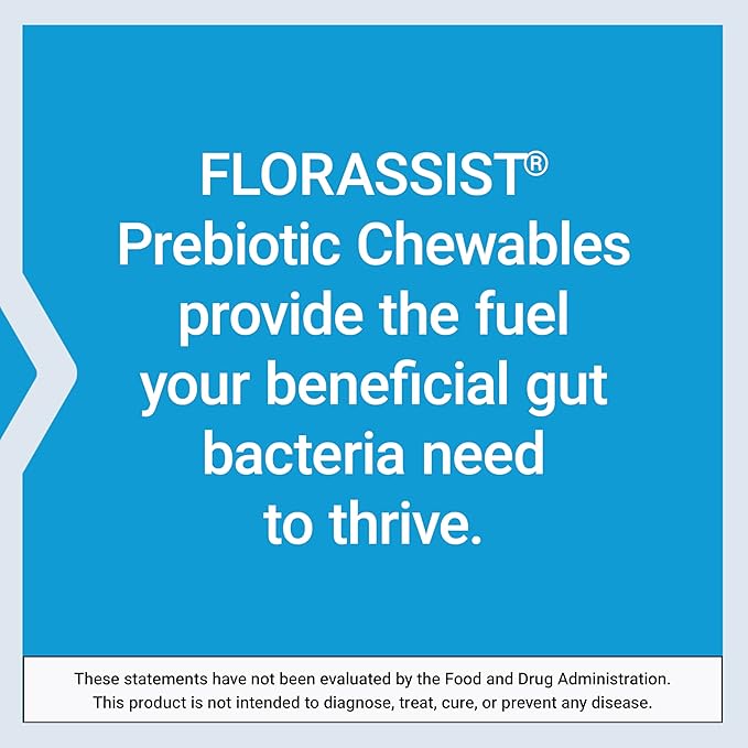 Life Extension FLORASSIST® Prebiotic Chewable (Strawberry), 1000 mg xylooligosaccharides, prebiotic Supplement Provides Fuel for Gut Flora, Gluten-Free, Non-GMO, Vegetarian, 60 chewable Tablets