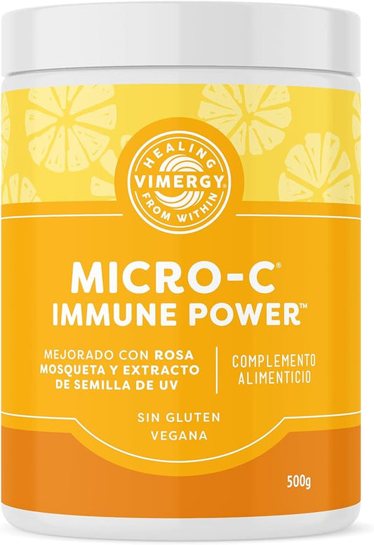 Vimergy Micro-C Immune Power TM * - 500g – 278 Servings – 1000mg/serving – Gentle Form – Antioxidant Phytonutrients – Immune & Nerve Support – Benefits Bone & Cartilage – Gluten-Free – Kosher – Vegan