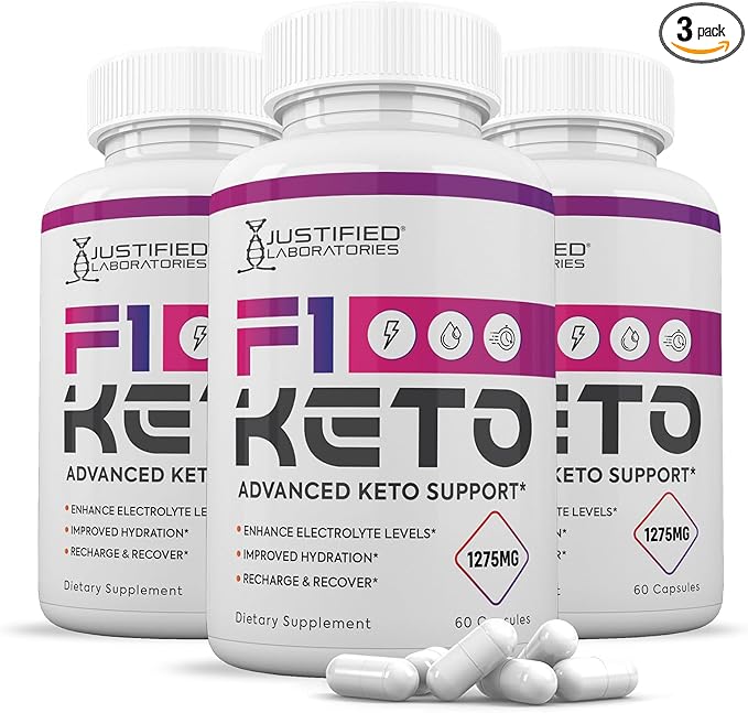 (3 Pack) F1 Keto Pills 1275MG New & Improved Formula Contains Apple Cider Vinegar Extra Virgin Olive Oil Powder Green Tea Leaf 180 Capsules
