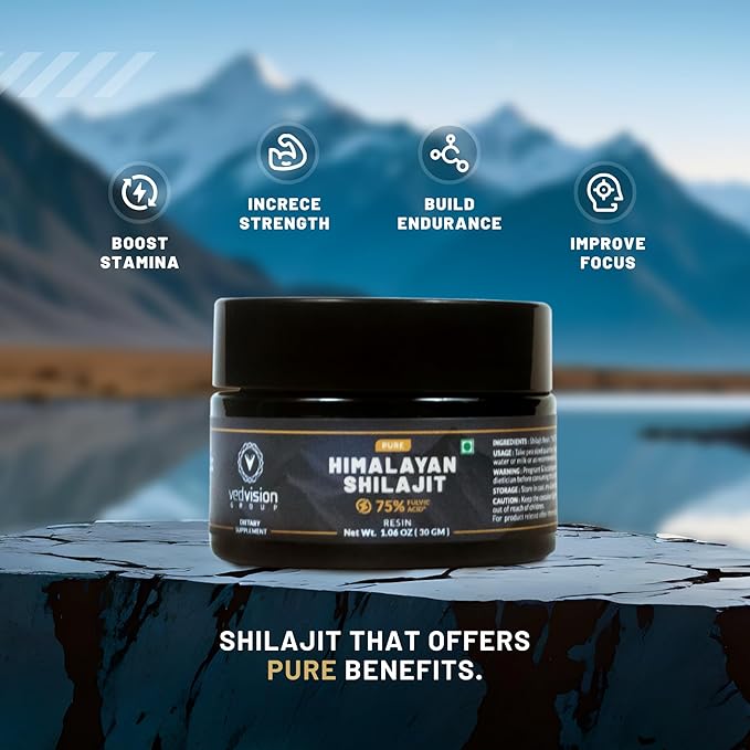Pure Himalayan Shilajit Resin, 400mg A Grade High Potency with 75%+ Fulvic Acid & 85+ Trace Minerals, Pure Shilajit for Men & Women - with Lab Test Report - 75 Servings