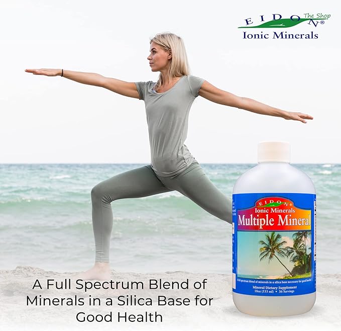 Eidon Ionic Minerals Multiple Minerals Supplement - Ionic Trace Mineral Drops for Water, Natural Liquid Vitamins to Support Heart Health and Hydration, No Additives or Preservatives - 18 oz