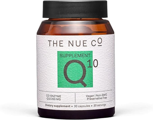 The Nue Co. COQ10 Supplement, Supports Energy, Skin, & Cardiovascular Health, Antioxidant, Vegan, Gluten Free, 30 Capsules