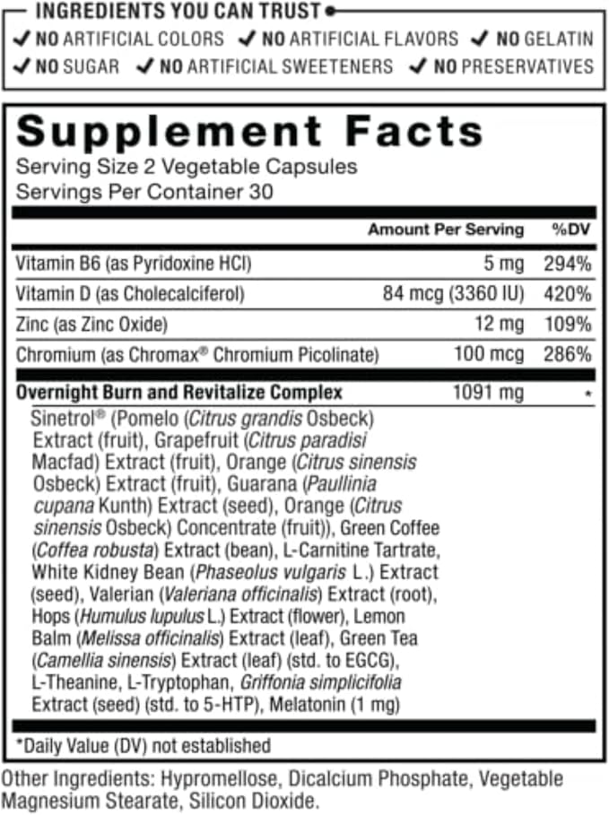 Force Factor LeanFire PM Weight Loss Pills for Women & Men, Fat Burner & Overnight Weight Loss Pills to Burn Fat, Boost Metabolism, Improve Sleep, Powerful Formula for Incredible Results, 60 Capsules