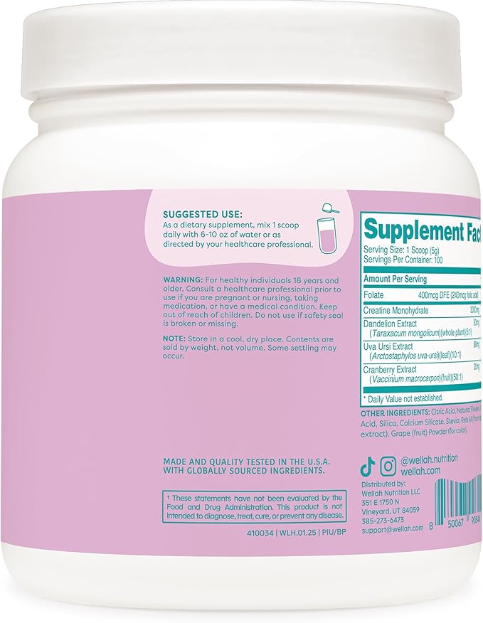 Pump-It-Up Creatine (100 Servings, Blueberry Pomegranate) - Creatine Monohydrate with Dandelion, Uva Ursi, & Cranberry Extract