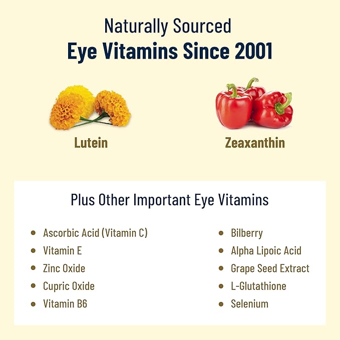 Doctor Formulated AREDS 2 Plus Eye Vitamins with Zeaxanthin Plus Lutein - Bilberry and Grape Seed Extract - Premium Eye Health Formula - 60 Eye Supplement Capsules of VisiVite Gold Plus