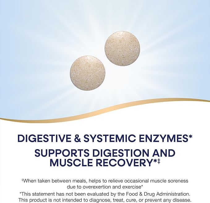 Nature's Way Mega-Zyme, Pancreatic & Systemic Enzymes*, Relieves Occasional Muscle Soreness Due to Overexertion and Exercise,* Digestive Support*, 100 Tablets (Packaging May Vary)
