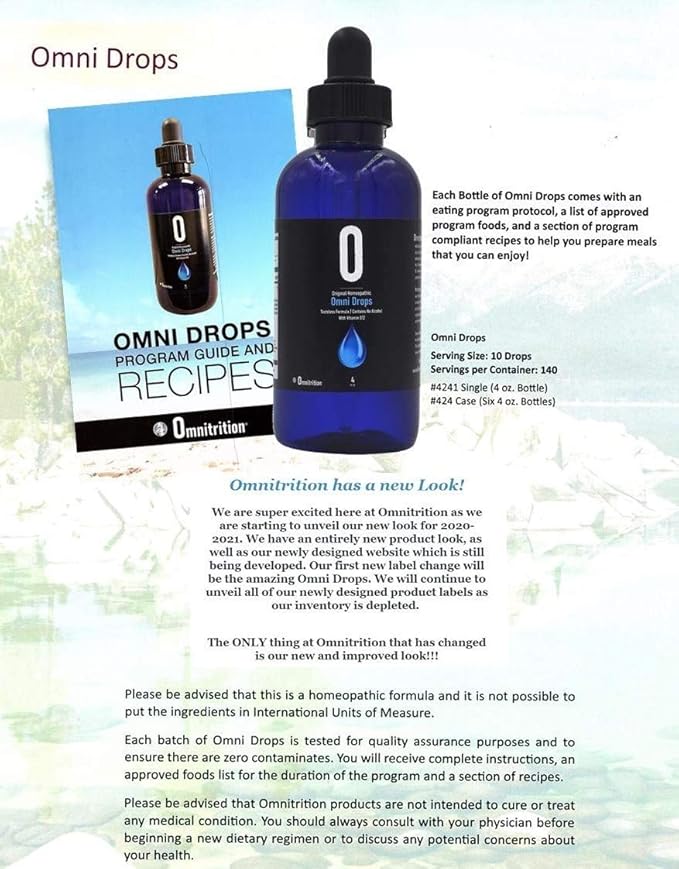 Omni Drops Diet Drops with Vitamin B12 - 4 oz with Program Guide