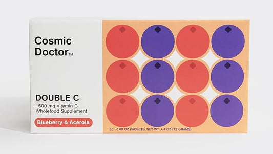 Double C 1500mg Vitamin C Supplement, Blueberry & Acerola, 30 Packets/Box