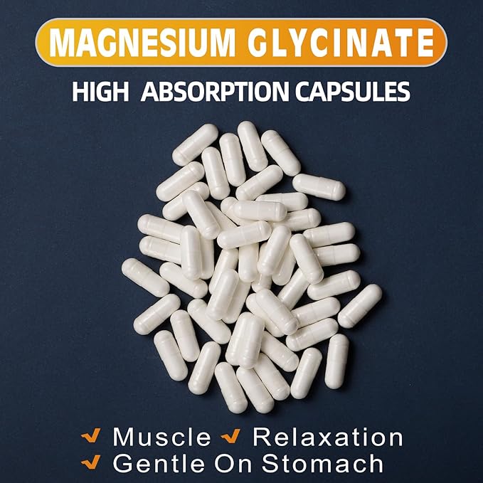 Magnesium Glycinate 400 MG per Serving 100% Chelated for High Absorption, Gentle On Stomach, Non-GMO, 90 Vegetarian Capsules