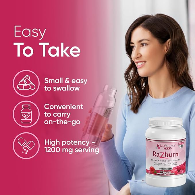 Razburn Weight Management Supplement, Green Tea Extract, Caffeine & Botanical Blend, Energy & Metabolism Support Pills for Men & Women, 60 Capsules