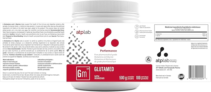 ATP LAB | Glutamed 500g | Pure Pharmaceutical-Grade Glutamine and Glycine. The Best Combination of glutamine and glycine.
