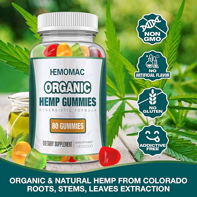 (3 Packs) Natural Hemp Gummies High Potency with Hemp Oil Extract Edibles Hemp Gummy (Fruit)