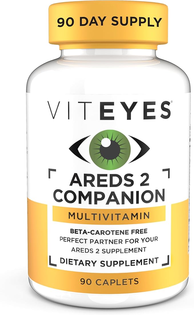 Viteyes Classic AREDS 2 Companion Beta-Carotene Free Multivitamin Supplement, Comprehensive Multivitamin Formula for AREDS 2 Users, 90 Caplets