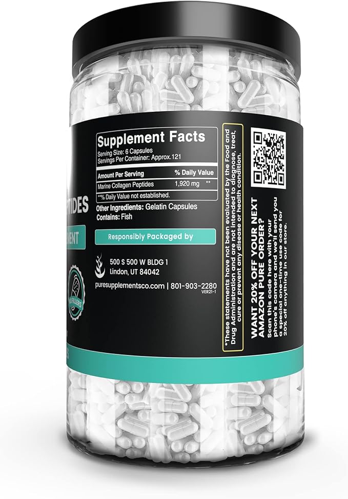 Pure Original Ingredients Collagen Peptides (730 Capsules) No Magnesium Or Rice Fillers, Always Pure, Lab Verified