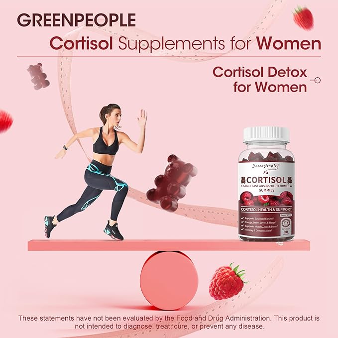 Cortisol Supplements for Women - 15-in- 1 Cortisol Reducer Detox Manager with Ashwagandha/Magnesium/L-theanine/Phosphatidylserine/Vitamin B6 for Mood/Focus & Sleep 90CT