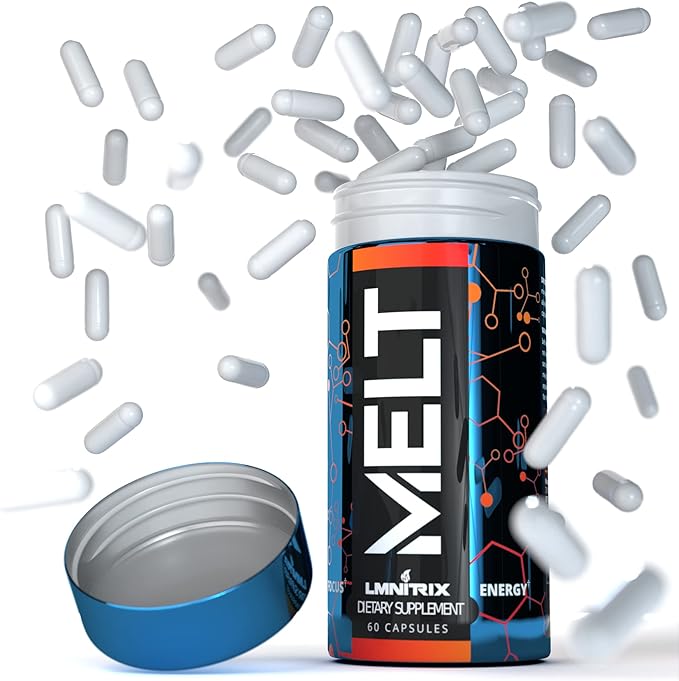 MELT - Best Thermogenic Fat Burner for Men & Women - Appetite Suppressant Pills for Fast Weight Loss - Energy Booster and Mental Focus Supplement - Diet Pills That Work - 60 caps