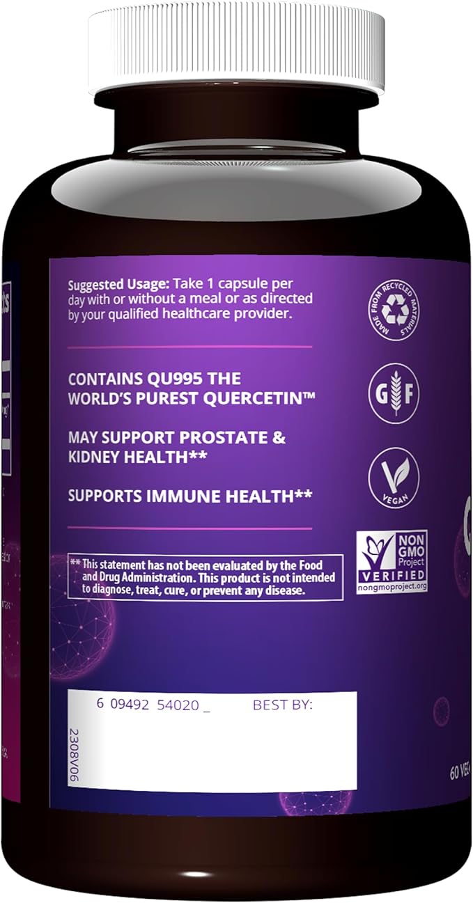 MRM Nutrition Quercetin| Immune + Cardiovascular Health | 500mg per Serving | Made with QU995: World’s purest quercetin™ | Antioxidant Status | 60 Servings