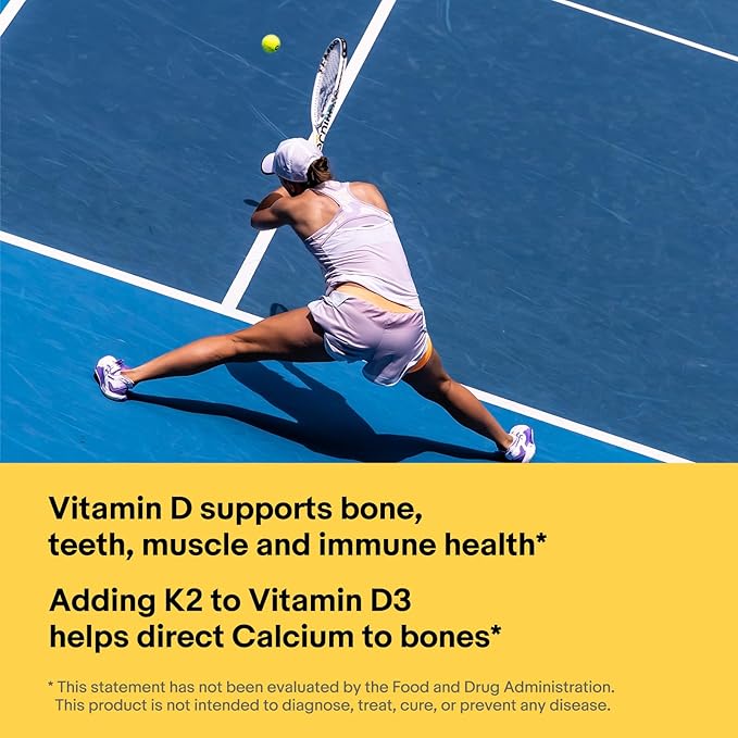 Nature's Nova Vitamin D3 + K2 Softgels for Immune, Bone & Heart Health, 10,000 IU, 60 Count, Non-GMO, Gluten-Free