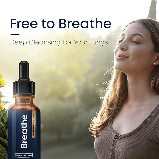 BREATHE 8-IN-1 Mullein Drops for Lungs & Airways (2 fl. oz.): Peppermint, Thyme, & Mullein Leaf Extract for Lungs Detox for Smokers - Break up Mucus & Breathe Clear - GMO-Free & Made in USA