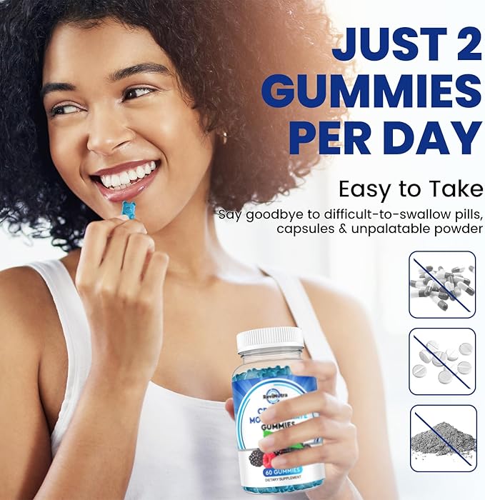 Creatine Monohydrate Gummies for Men & Women, Chewables Creatine Monohydrate with Vitamin B12 for Muscle Growth & Recovery-Vegan, Mixed Berry Flavor, 60 Gummies