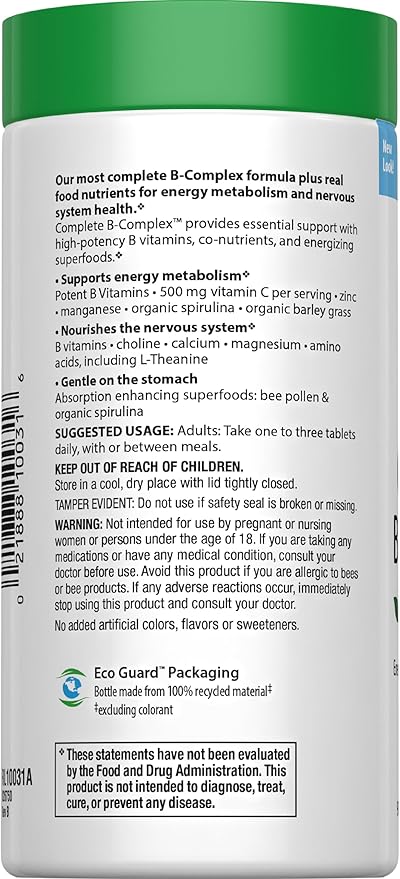 Rainbow Light - Complete B-Complex, 90 Count, Food Based, Energy Support