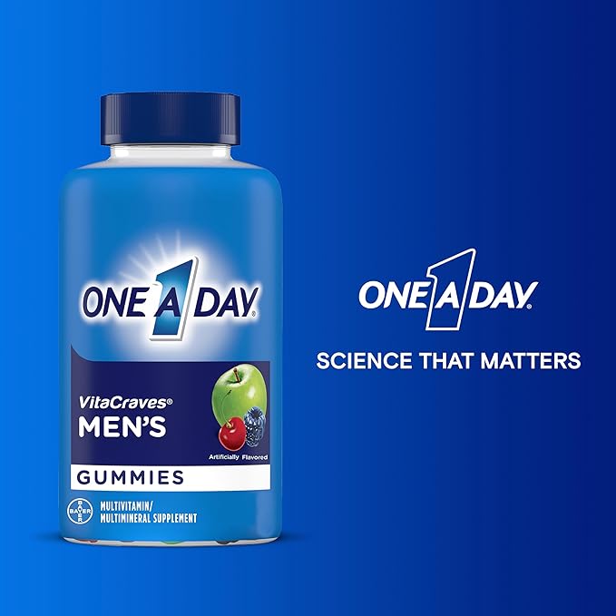 One A Day Men’s Multivitamin Gummies, Multivitamin for Men with Vitamin A, C, D, E, Calcium & More To Support Healthy Muscle Function, Gummies, 230 Count