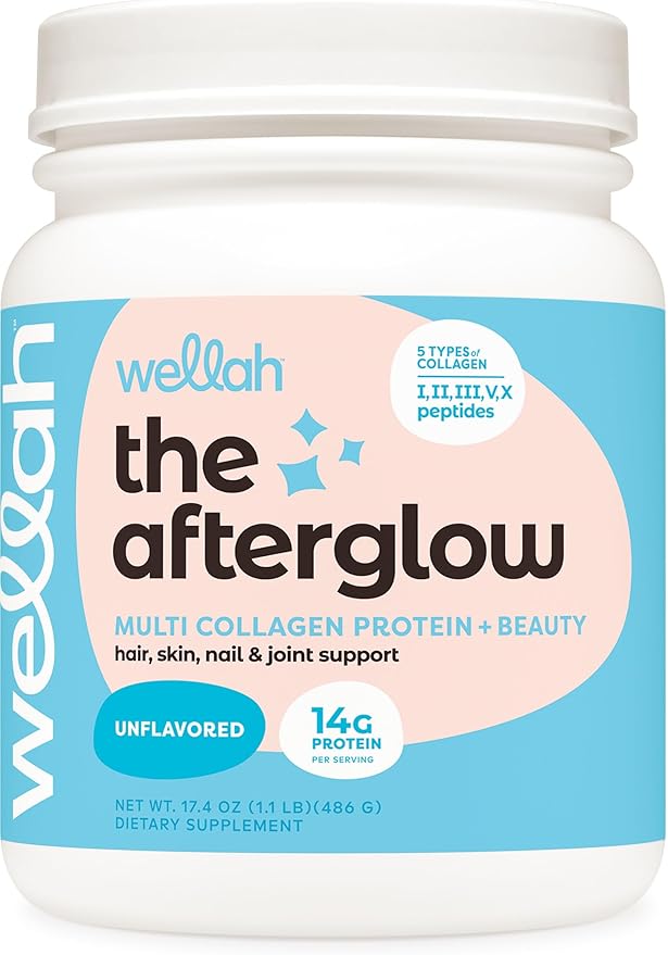The Afterglow Multi Collagen Protein + Beauty (30 Servings, Unflavored) - Hair, Skin, Nail & Joint Support - Non-GMO and Gluten Free