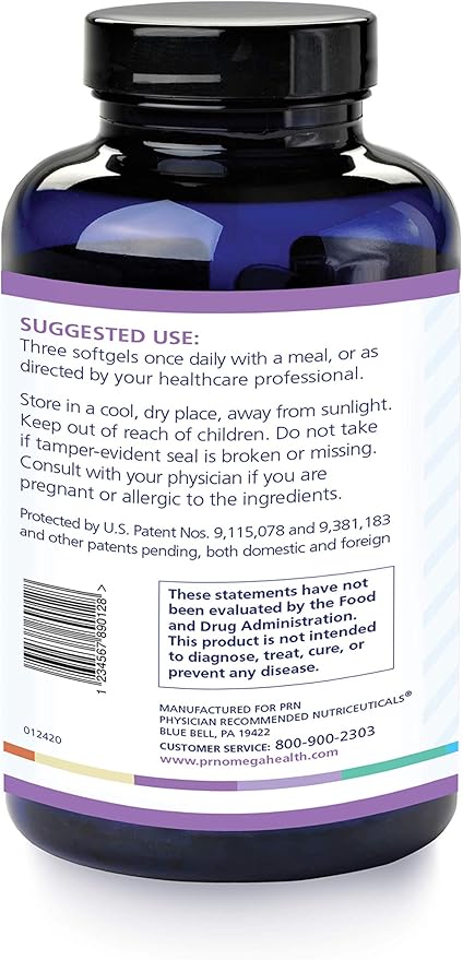 PRN Eye Omega Advantage (Eo3) – High DHA Supplement - 1400mg DHA & 400mg EPA in Re-Esterified Triglyceride - Important Nutrients for Macula & Retina Support – Eye Vitamins - 3 Month Supply