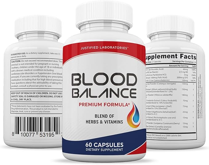 Blood Balance Advanced Formula 620MG Formula Supplement Pills 60 Capsules