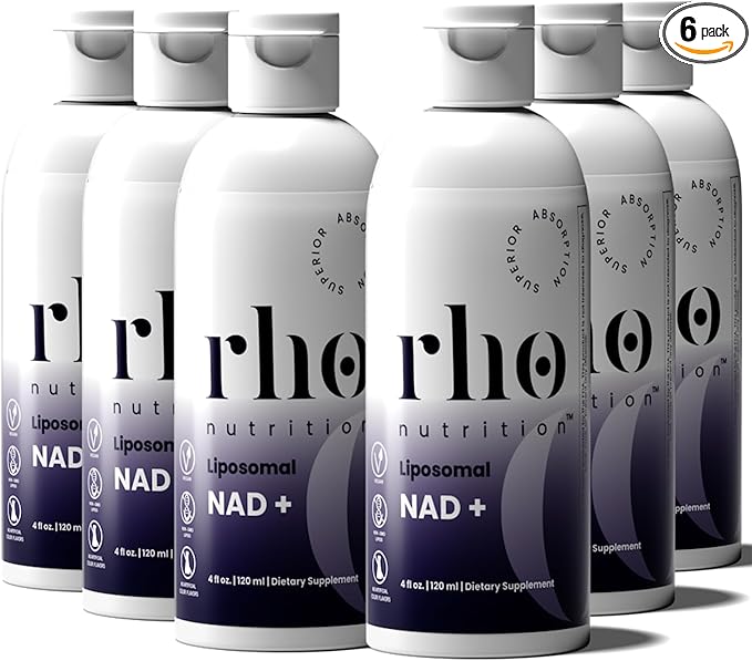 Liposomal NAD+ (6 Pack) - Ultra High Absorption Liquid NAD+ Supplement - NMN or Nicotinamide Riboside Alternative - Supports Cellular Longevity, Healthy Aging, Energy and Metabolism