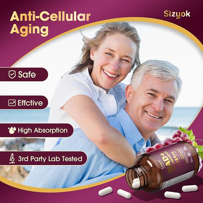 NAD Supplement 1100mg Pure Organic, Liposomal NAD Resveratrol Supplement for Women and Men, Boosts NAD+ Levels, Helps Aging Defense, Cellular Energy & Focus, Ultra-Antioxidant 90 Capsules, 2 Pack