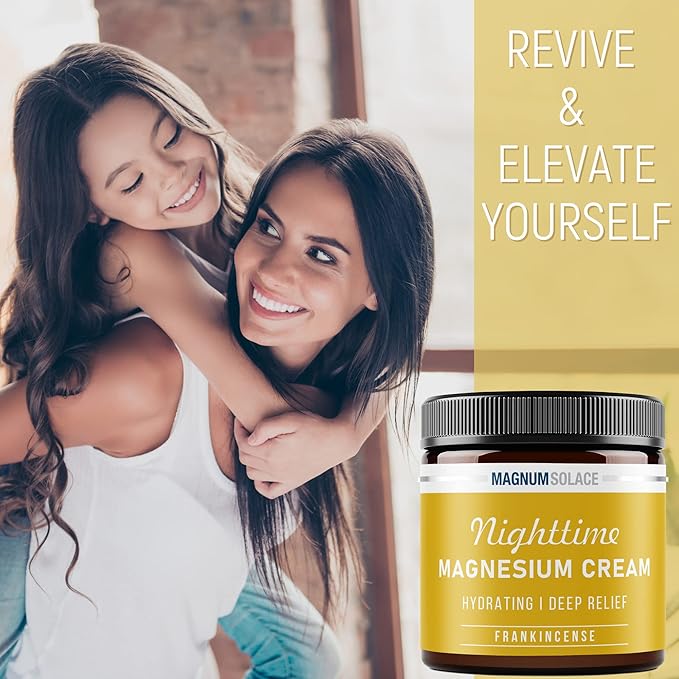 Magnesium Cream – Nighttime Magnesium Lotion – Apply to Legs, Buttocks, Arms or Chest – Topical Magnesium Chloride – USA Made and Safe for Kids