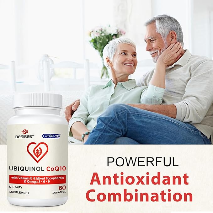 Ubiquinol CoQ10-600mg-Softgel, Active Coq10 Ubiquinol Supplement with Vitamin E & Omega 3, 6, 9, High Absorption-Coenzyme-Q10, Powerful Antioxidant for Energy Production, Tested, 600 Count