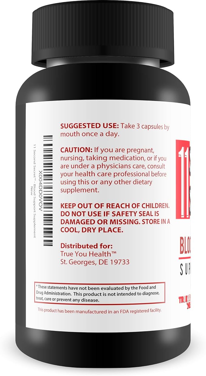 11 Second Secret Blood Support Supplement - Our Best Sugar Health Blood Health Formula - Advanced Blood Health Formula - Turmeric Berberine Cinnamon Gluco Support Supplement