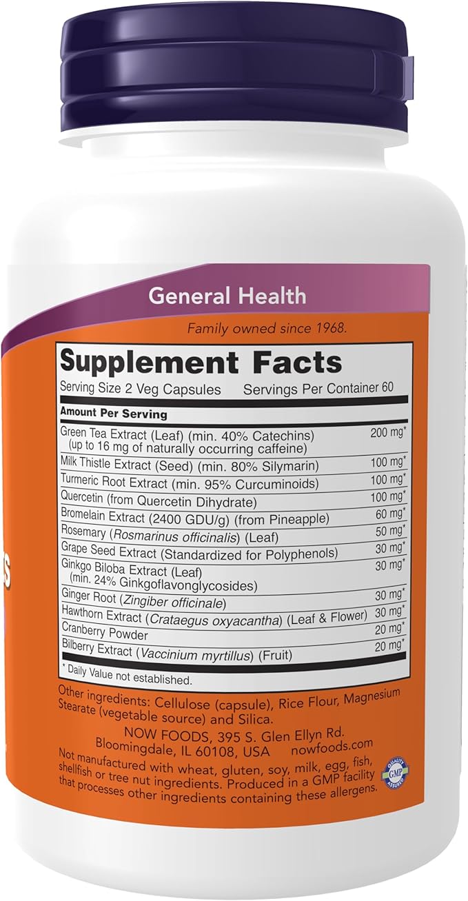 NOW Supplements, Super Antioxidants with Herbal Extracts and a Broad Spectrum of Flavonoids for Immune Support, 120 Veg Capsules