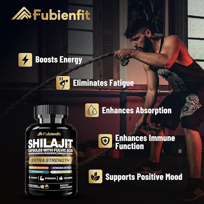 Shilajit Capsules - Premium Shilajit for Men - with Ashwagandha Ginseng and More Fulvic Acid for Men/Women - 120 Capsules