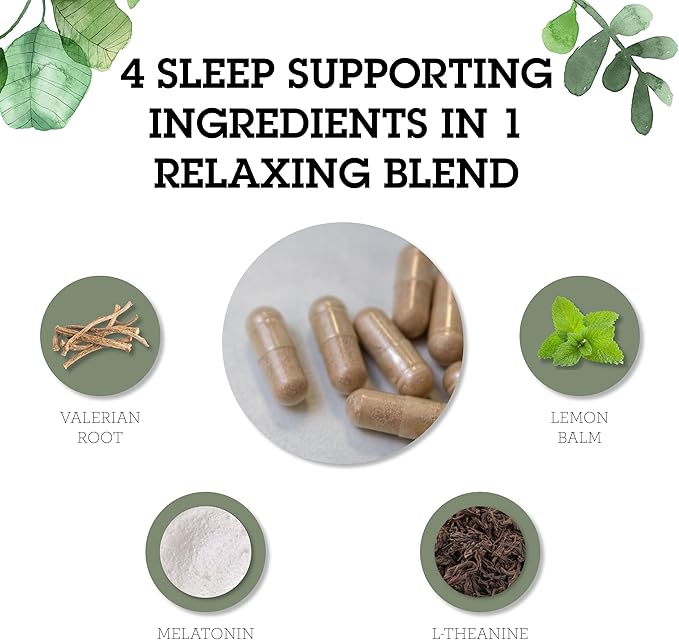 Quantum Health Sleep Melatonin 2mg Healthy Restful Sleep Support Blend with Relaxing Valerian Root, Lemon Balm & L Theanine Daily Mind & Body Well Being for Women & Men - 30 Capsules