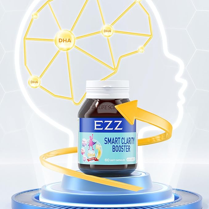 Smart Clarity Booster, Brain Booster Supplement for Focus, Memory, Clarity, Energy, Support Supplement with DHA, for Brain and Cognitive Development, 60 Capsules