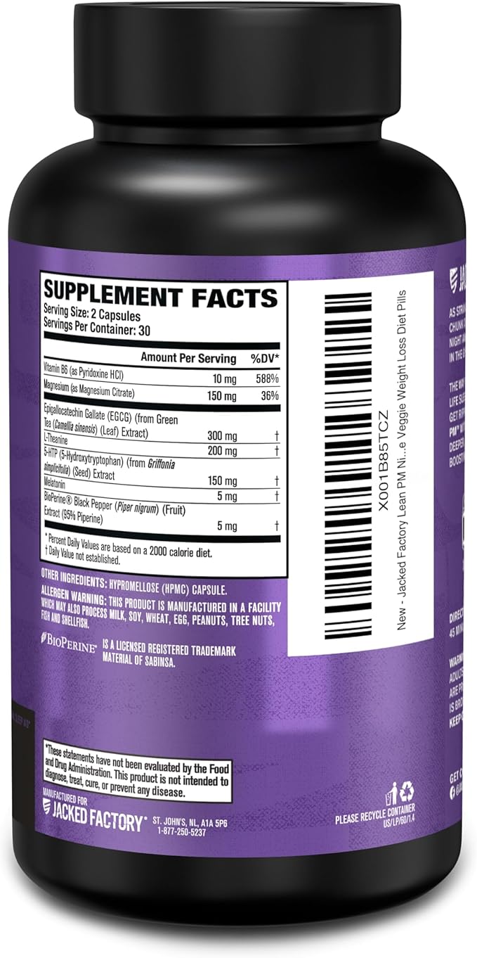 Jacked Factory Burn-XT + Lean-PM Kit - 24-Hour Weightloss Stack w/Clinically Studied Thermogenic Fat Burner & Nighttime Weight Loss Sleep Aid - 60 Count, 2 Pack
