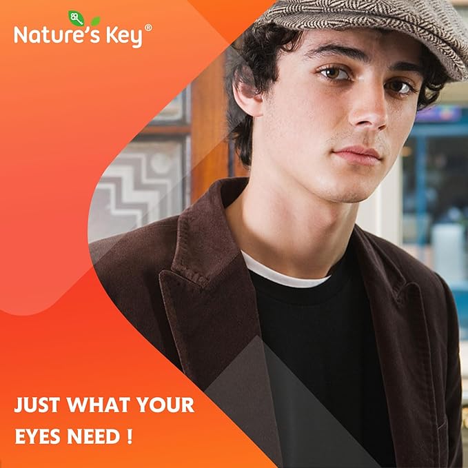 Nature's Key Lutein Gummies 12mg with Zeaxanthin & Vitamin A for Kids and Adults | Eye Health and Brain Function Supplement | Orange Flavor, 60Ct