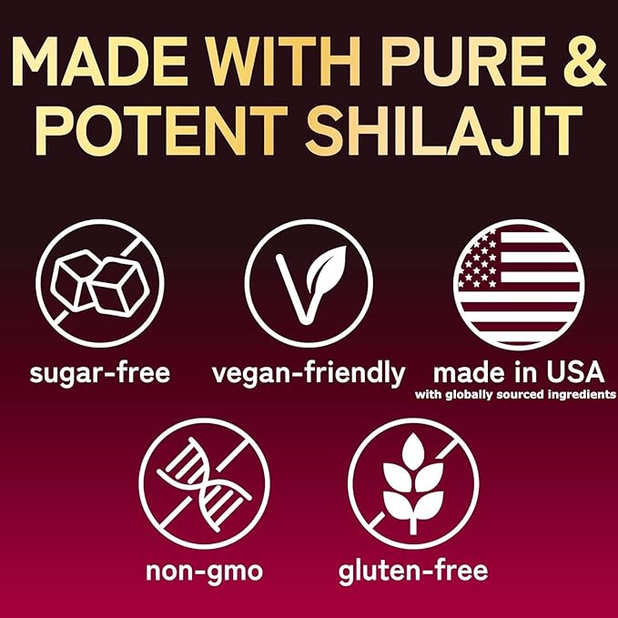 Shilajit Gummies for Men & Women | Sugar Free | Himalayan Pure Shilajit for Men Gummies | with Fulvic Acid | Non-GMO, Vegan Supplement | 90 Count