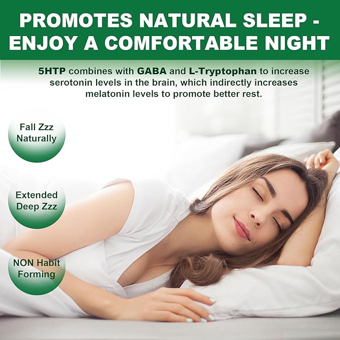 5-HTP GABA Gummies - Melatonin Free Calm & Relaxation Gummies w/Banana Extract, L-Theanine, L-Tryptophan, Omega-3-6-9 for Health Rest Cycle & & Circadian Rhythm, Natural Zzzs, Brain Relax (Pack of 2)
