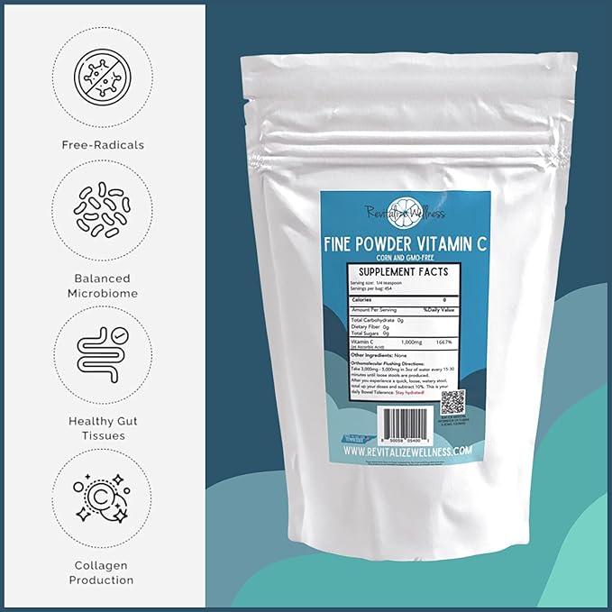 Fine Powder Vitamin C as Ascorbic Acid | Pure, Sugar & GMO-Free | 1000 mg Vitamin C per Serving | 5 lb Bag