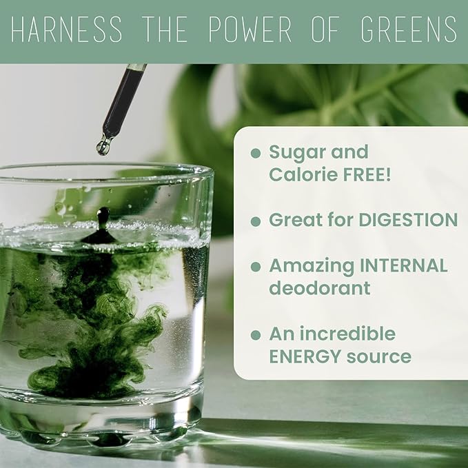 Philosophie Liquid Chlorophyll Sunshine Drops for Water | Organic Chlorophyll Drops with Mint for Detox, Internal Deodorant & Energy Boost | Natural Vegan Supplement, Non-GMO, 2oz