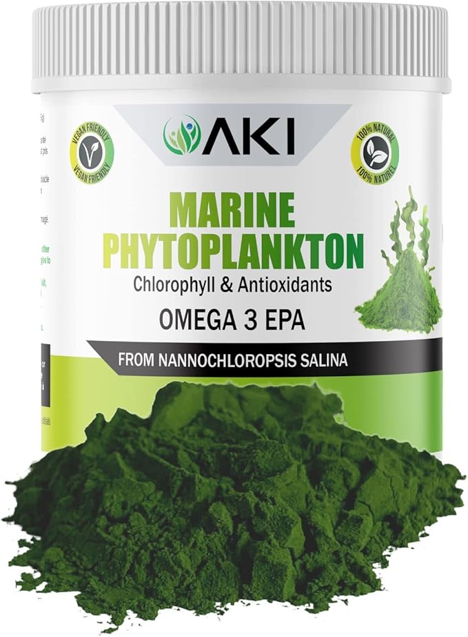 AKI Cruciferous Superfood Blend Powder and AKI Marine Phytoplankton Powder - Plant Based Proteins Ideal to Boost Greens Veggie Smoothie Supplements Vitamins | Vegan & GMO Free