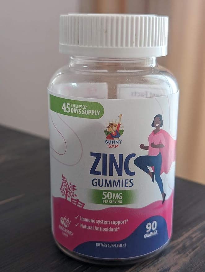 Zinc Gummies for Adults - Zinc Chewable Gummy for Immune Support - Powerful Natural Antioxidant Non-GMO Supplement for Children Men Woman Adults