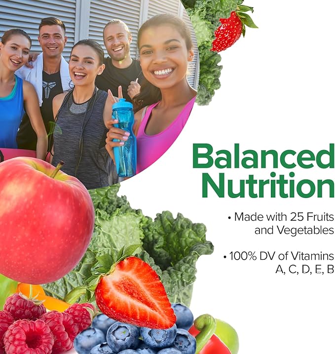 Vita Fruits and Veggies Capsules - 25 Superfood Ingredients, Fruit and Vegetable Multivitamin, 60 Count - For men and women - Vitamins A, C, D, E, B and Zinc